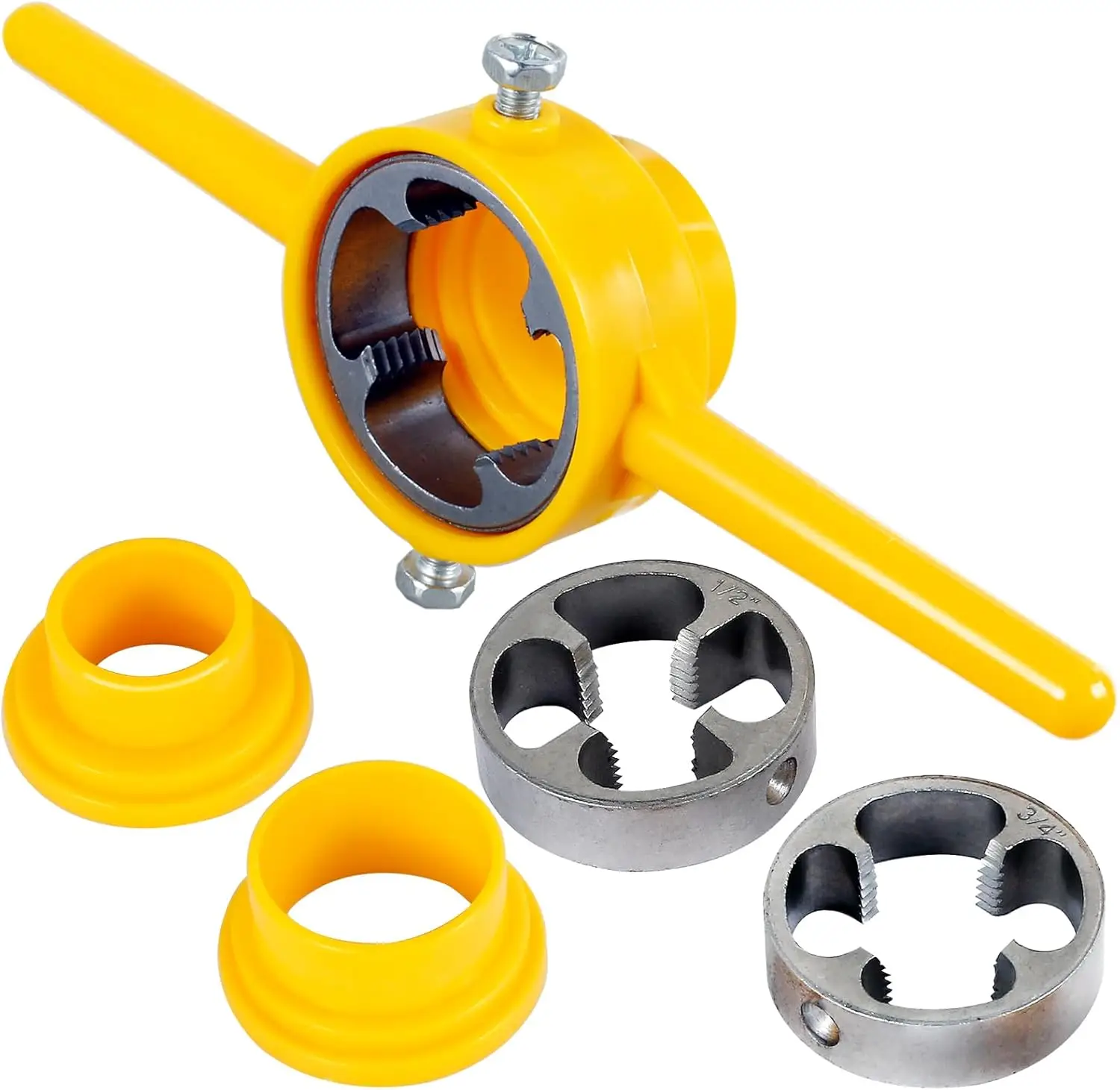 6PCS Pvc Thread Maker Tool, Pipe Threader Plumbing Tool Kit with 1/2 Inch 3/4 Inch 1 Inch, Pvc Pipe Threader Plumbing Tool