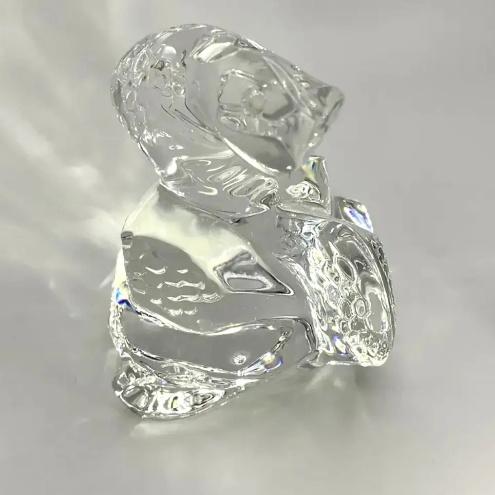 Stunning BACCARAT Crystal Zodiac Collection Coiled Snake Figurine/Paperweight