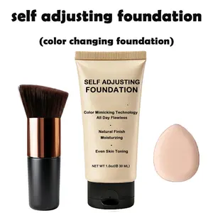 self adjusting foundation Color Changing, Moisturizing Lightweight Foundation, Full Coverage Concealer for Pores & Fine Lines, Natural Finish, Smooth Hydrating Tinted Face Makeup for All Skin Types