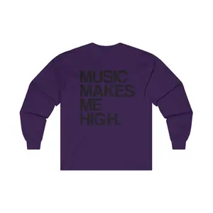 MMMH Unisex Long Sleeve Tee: Purple | Black Lettering