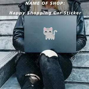 Cute Gray Tabby Cat Car Sticker, Suitable for Any Smooth Surface, Such As Laptops, Cars, Suitcases, Bumpers, Refrigerators, Windows, Toolboxes, Motorcycles, Etc.