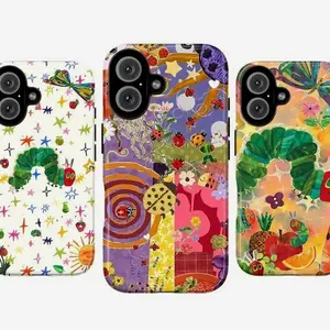 Whimsical Caterpillar Phone Case|Colorful Collage Bug & Fruit Pattern Cover For iPhone 17 Pro Max 16 15 14 13 12 11 for Samsung S21 S22 S23 S24 S25 Phone Case|Tough Phone Case|gift for him for her|Best Gift