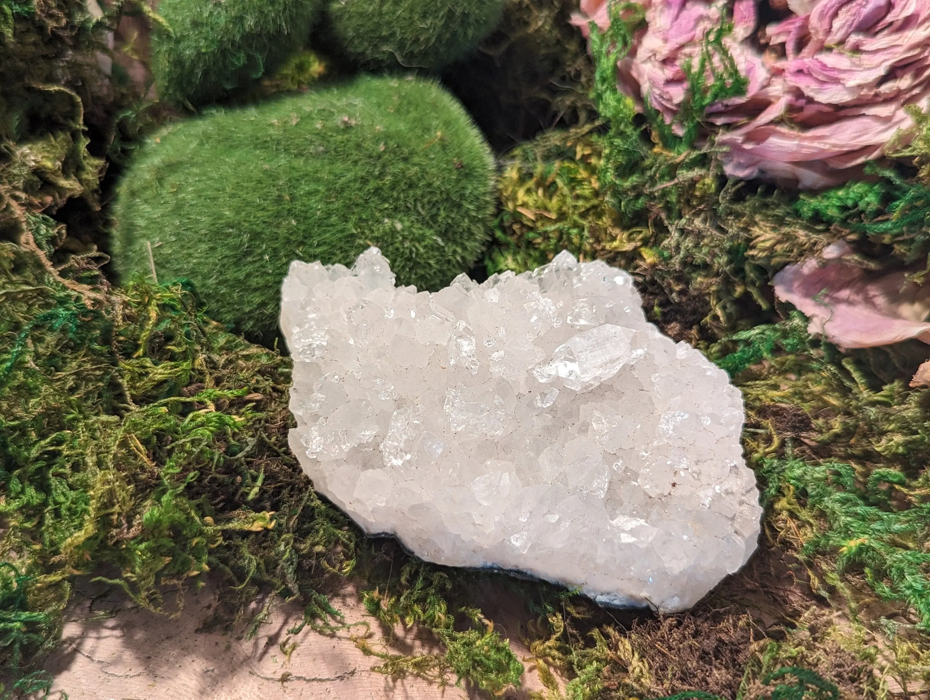Clear Apophyllite Sparkly Zeolite Clusters Druzy Rainbows Mineral Specimen Natural Dolomite Healing Crystal Chunk Geode Manifestation
