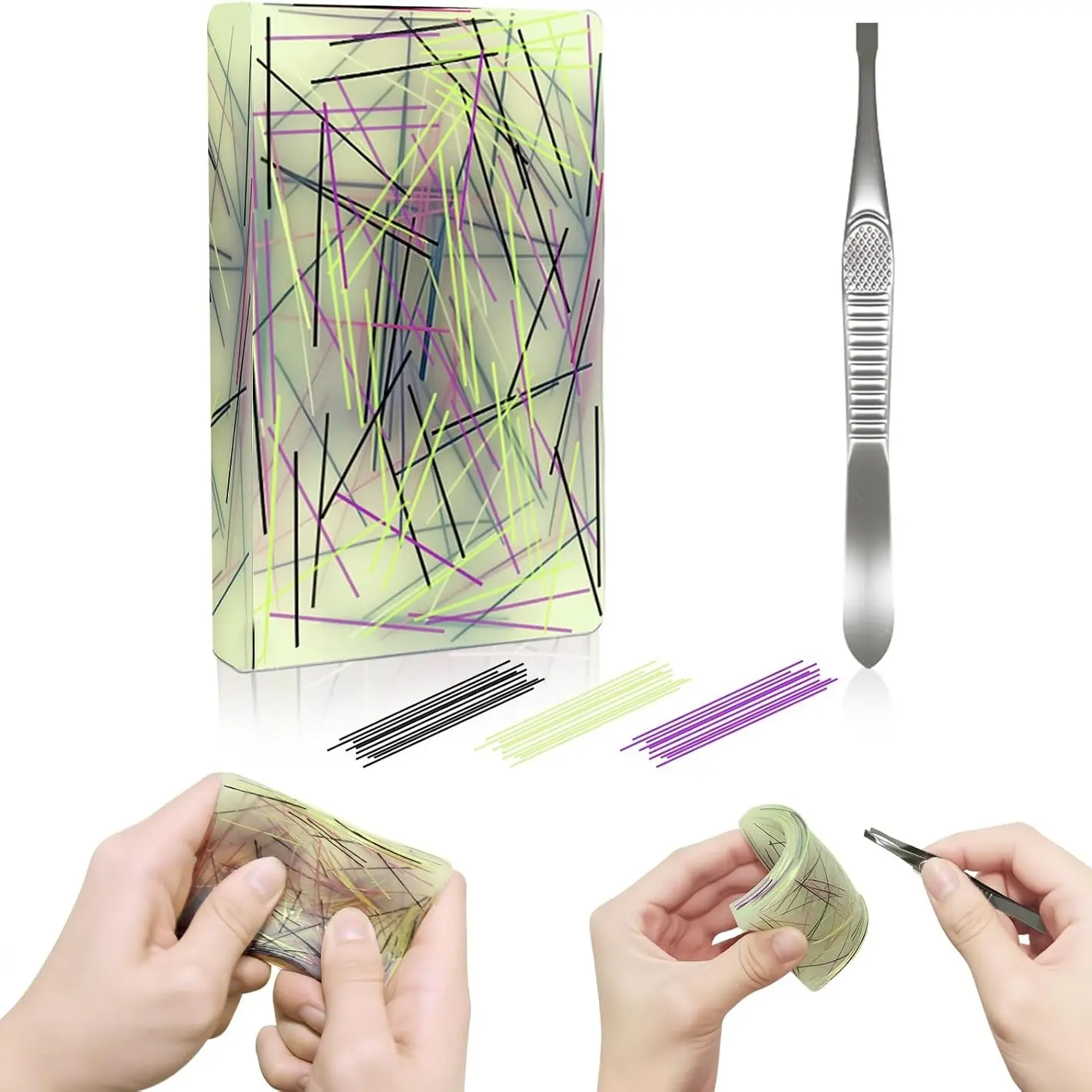 Picky Pad - Skin Picking Fidget Pad for Dermatillomania & Trichotillomania, Sensory Pick Pad for Autism & Stress Relief, Silicone Picking Pad with Tweezers, Stress Relief Gadgets, Stress Relief Fidgets, Stress Relief Tools