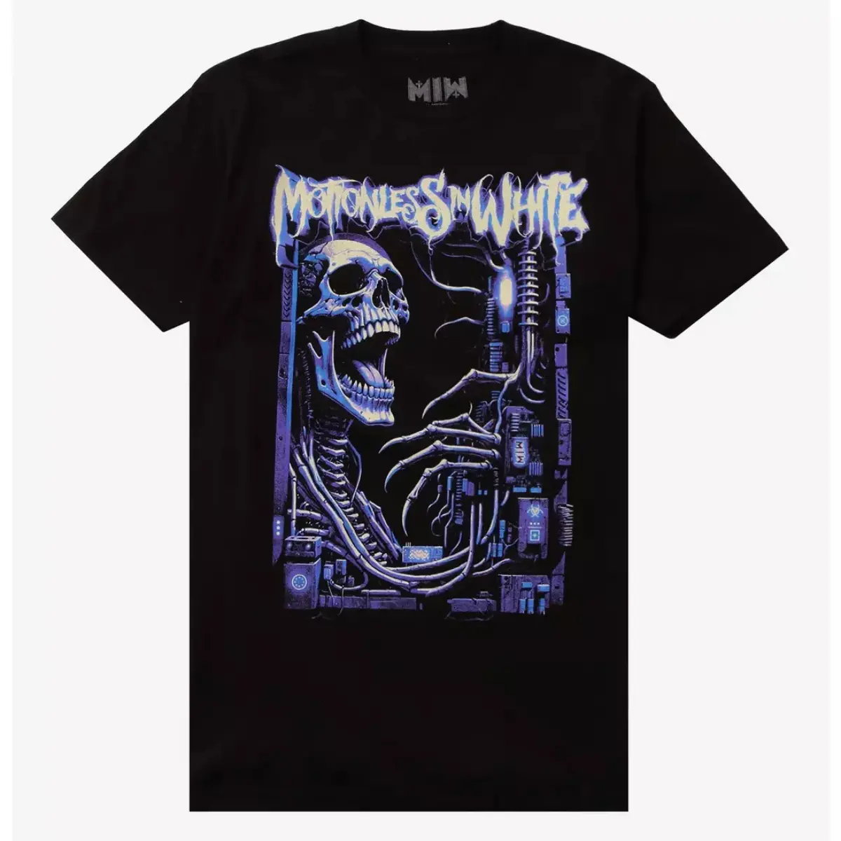 Menswear Oversize Motionless In White Cyber Skeleton T-Shirt - Breathable Hooded Men's Tops