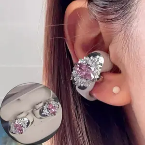 Rhinestone Earbud Clip Zirconia Rhinestone Clip on Earbuds Decorative Accessories for Diy Decoration Exquisite Earphone Buckle