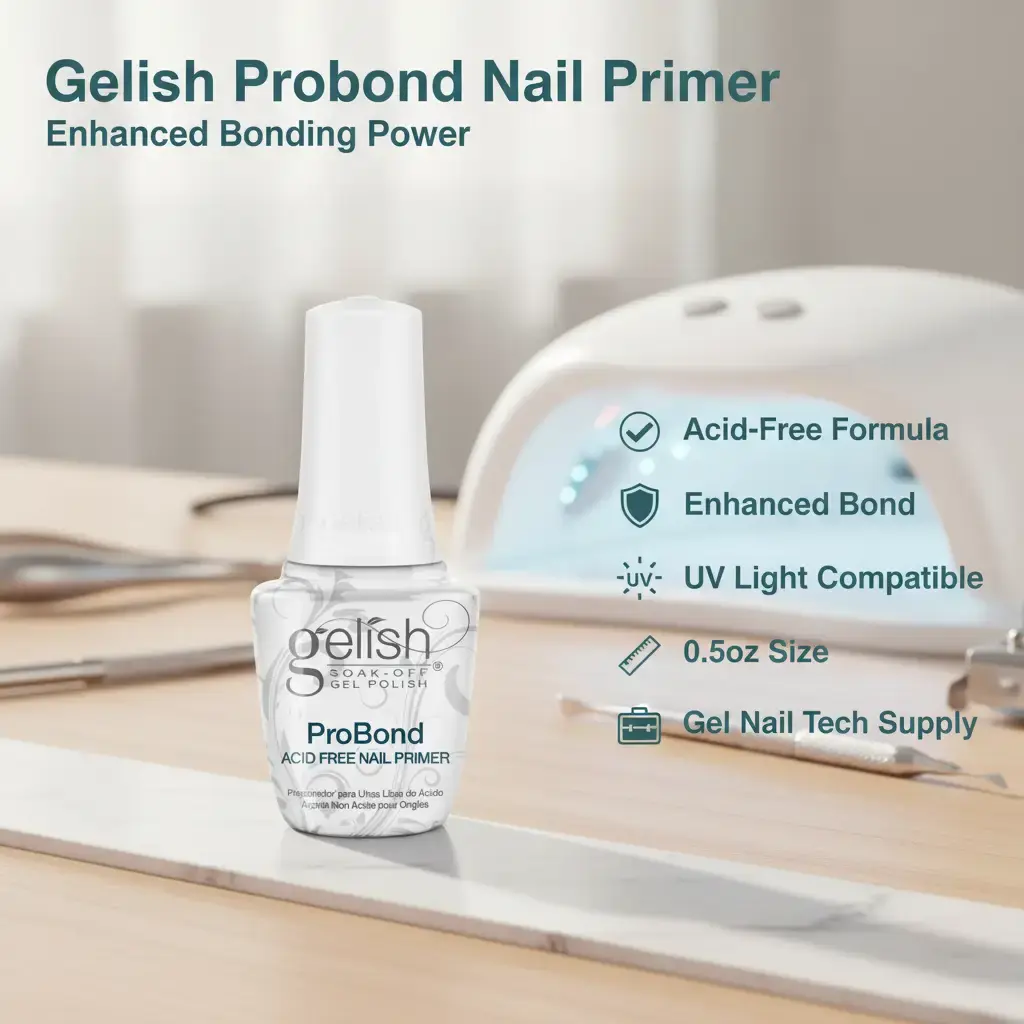 Gelish Pro Bond Non-Acid Primer, 0.5oz Acid-Free Formula for Enhanced Bond, Nail Polish Manicure Supply for UV Light Gel Nail Techs (Single Item) Nail Products Soak Off Uv Nail Polish Pastel Colors Gel Nail Polish Sets