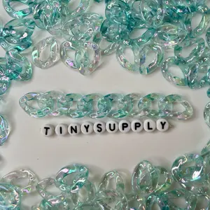 AB Light Blue Transparent Acrylic Plastic Chain Links Pieces (19mm x 14mm)