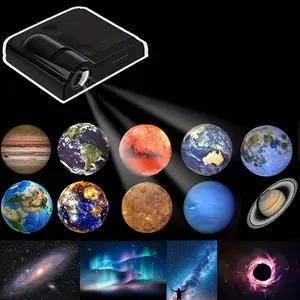 Moon & Earth Planet Projector Light - Perfect for Christmas, Halloween, Thanksgiving Birthday Gifts, Battery-Powered with Polished Finish