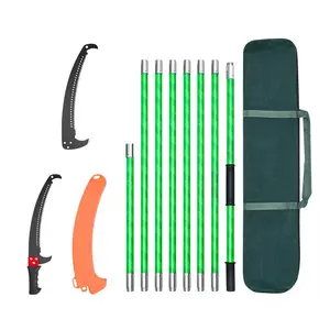 Manual Pole Saw Adjustable Extendable Pole Tree Pruner For High Branches Reach, 3.87-27 Ft Length, 65Mn Steel Blade, Ergonomic Handle, Quick Lock System, Lightweight Garden Pruning Tool For Yard Work, Easy One-Hand Operation