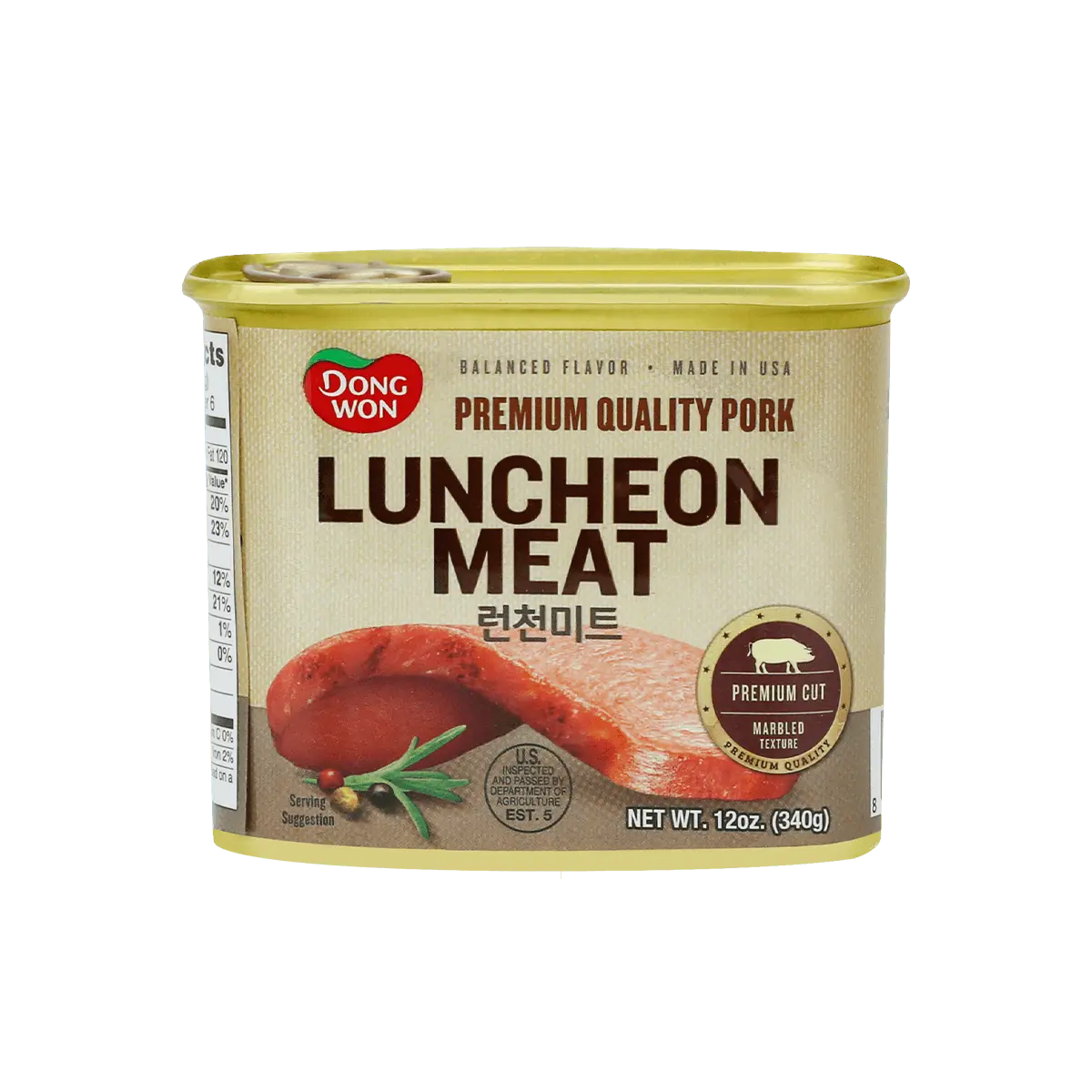 DONGWON Premium Cut Pork Luncheon Meat, 12oz