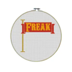 Freak Flag Premium Cross Stitch Kit - EVERYTHING INCLUDED | Subversive | Beginner Pattern | Circus Theme | Kids Room | Weird Gifts
