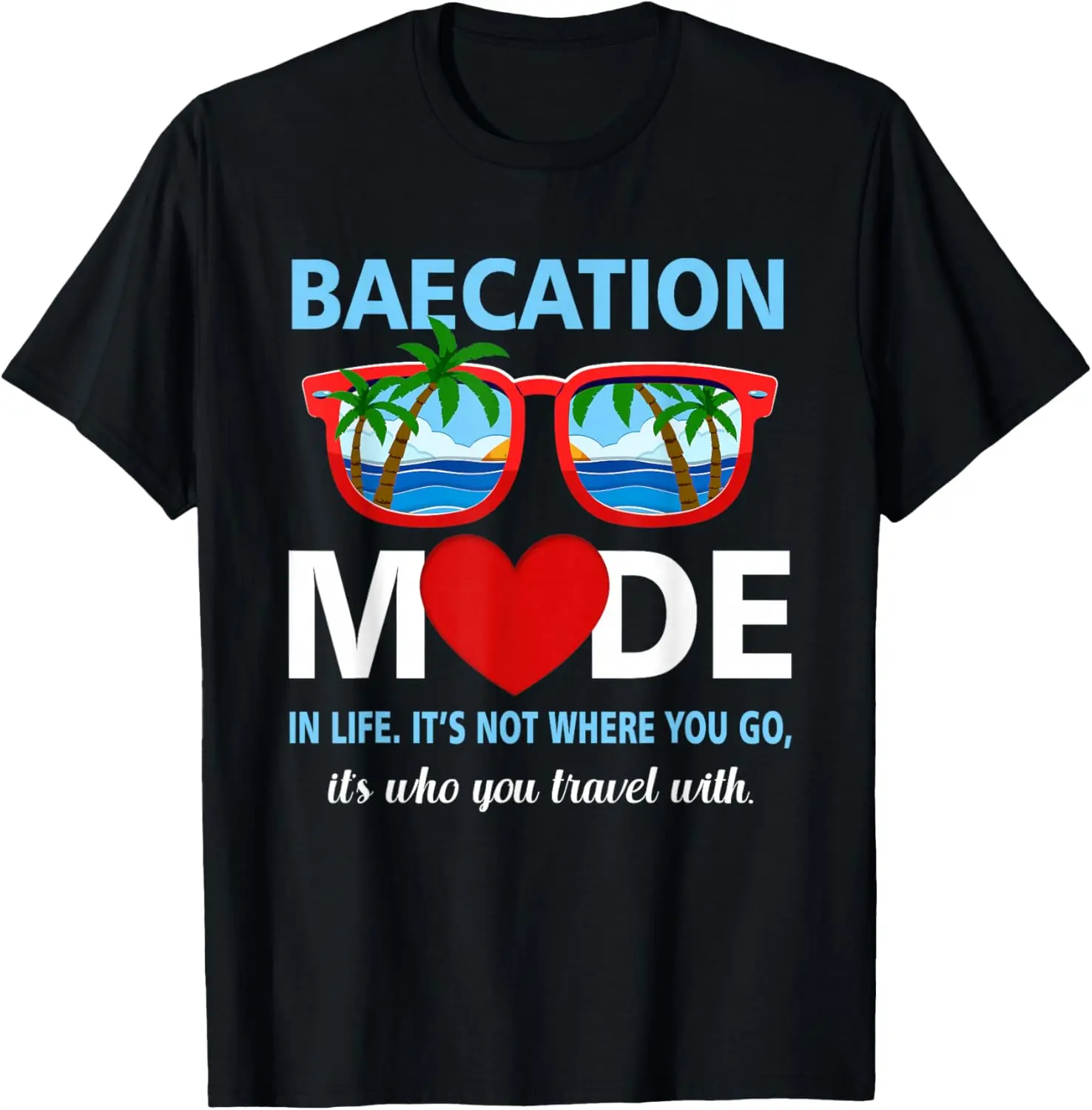 Couples Trip Matching Summer Vacation Baecation Mode-Vibes T-Shirt Pure Cotton Graphic Tees Menswear Top: Gifts for Men & Women, Natural, Shortsleeve