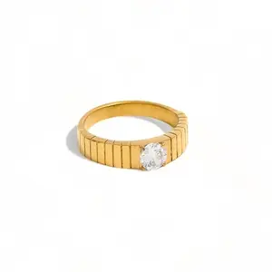 Ribbed CZ Ring ring jewelry