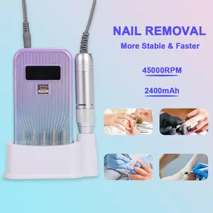 Portable Electric Nail Drill, 45000RPM Professional Nail File kit, equipped with Multiple Polishing Heads, Nail Removal, for Gel Nails, Nail Pedicure Polishing Shape Manicure Tool, suitable for family salons, Holiday Gift