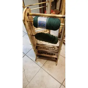 5 Skein Yarn Holder & Organizer Wooden Yarn Rack for Knitting & Crochet Storage Handcrafted 12" Deep 32" Tall 20" Wide YarnStorage KnittingStorage CraftRoom