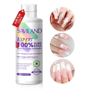 SAVILAND Monomer Acrylic Nail Liquid 4oz EMA Formula, Non-Yellowing for Acrylic Powder Nail Art Extensions 3D Carving DIY Salon Use Christmas Gift