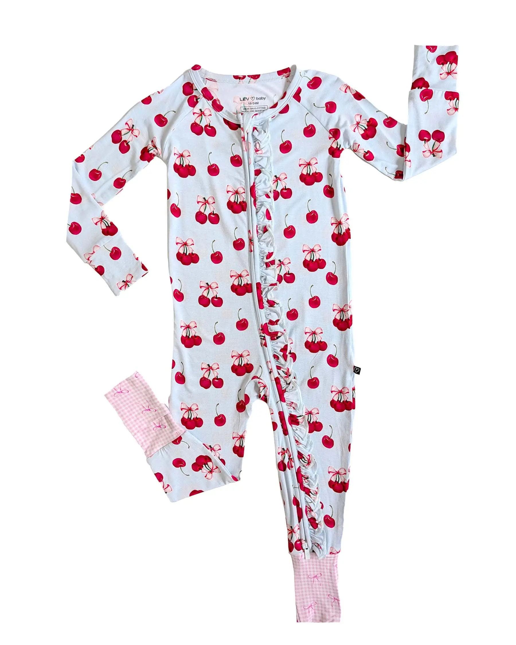 Alice Ruffled ‘Poppy’™ Convertible Baby Girls Clothing, Fitted Bamboo Onesie Bodysuit Outfit with Double Zipper