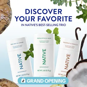 NATIVE Aluminum-Free Deodorant Stick Discovery Set – 3-Pack, 2.65 oz, 72HR Odor Protection