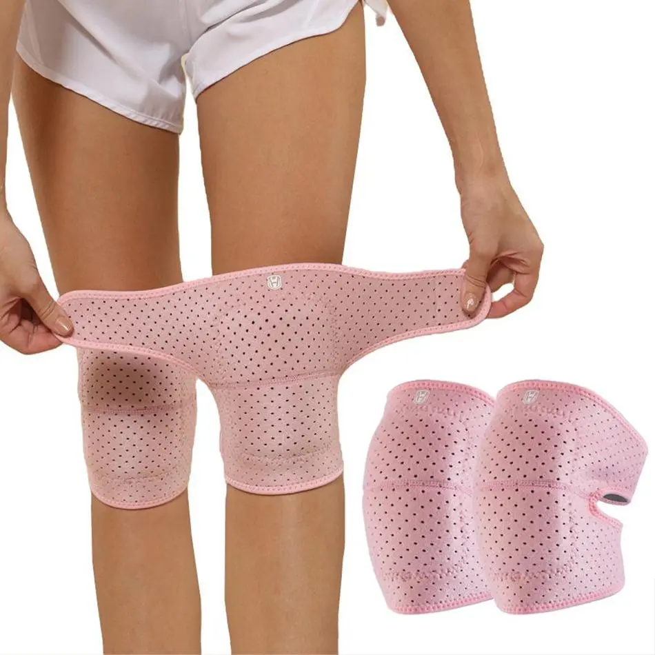 Women's Adjustable Multi-Size Ventilation Knee Pads with Thick Sponge, Shock-Absorbing Knee Protection Safety Gear for Yoga, Dance (Sports & Outdoor Protective Accessories)