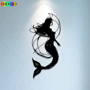 1pc Mermaid Metal Wall Art, Enchanting Mermaid Statue Mural, Ideal Gift for Christmas, New Year, Ocean & Fantasy Decor Enthusiasts, Weather-Resistant Metal Wall Decor Wall Sculptures, Perfect for Living Room Wall & Garden Fence Mermaid Enthusiasts