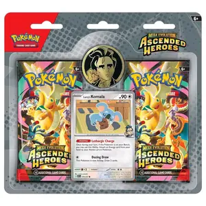 of Lot Pokemon TCG: Mega Evolution: Ascended Heroes: 2-Pack Blister (Larry) COLLECTORS Edition with Komala shop English EX Box Cards Trading pokèmon
