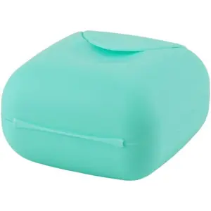 2 Pcs Small Size Plastic Soap Case Holder Container Box Home Outdoor Hiking Camping Travel,2.75 * 2.75 * 1.65 inch Blue