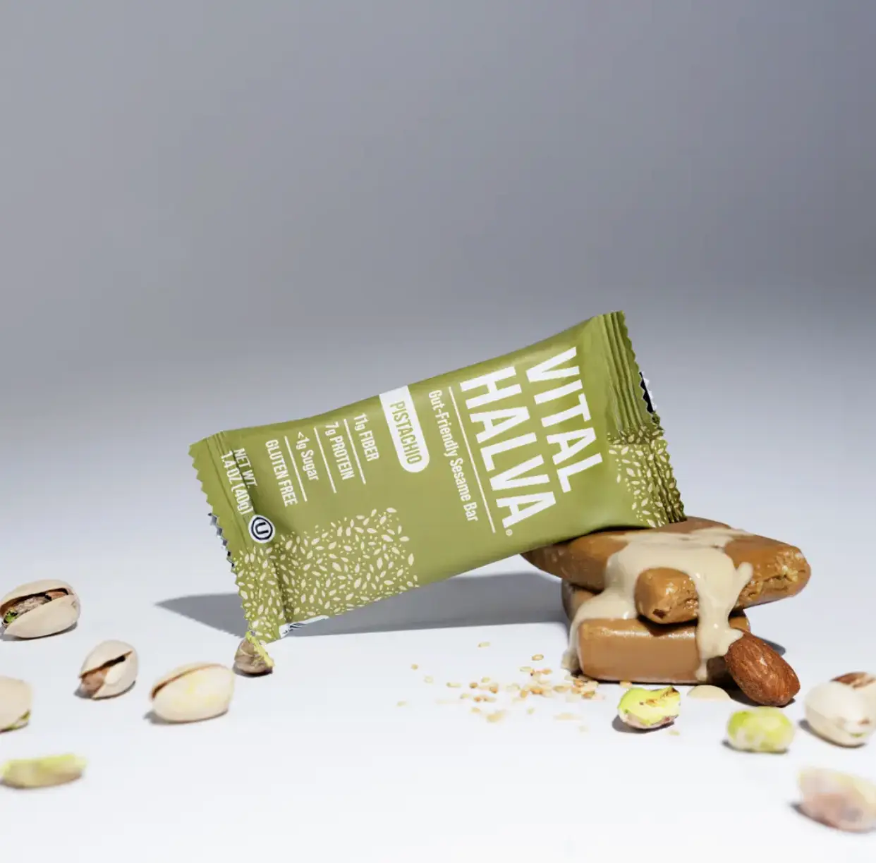 Vital Halva - Gut-Friendly Sesame Bar, Pistachio, 40g