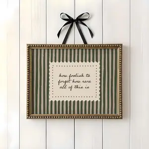 How Foolish To Forget How Rare All Of This Is Print  Green Stripe Quote Wall Art