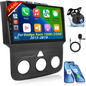 Android Car Radio for 【Dodge Ram 2013-2019 1500 2500 3500】 (Only fit Manual AC) with Wireless CarPlay Android Auto, 9 Inch Stereo with Split Screen/GPS/AM/FM/WiFi/USB/Reverse Camera [2GB+64GB/4GB+64GB]