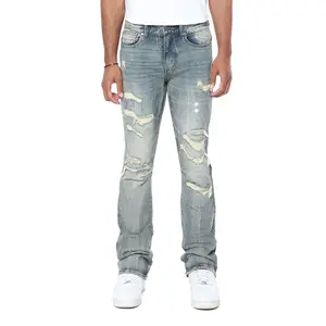 Smoke Rise 'Vintage Washed' Stacked Flare Denim (Topaz Blue) JP24702