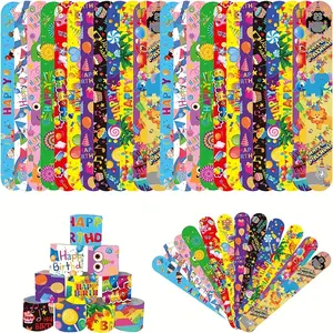 36 Pcs Happy Birthday Slap Bracelets, Bulk Birthday Bracelets for Classrooms, Snap Bracelet Party Favors, Wristbands for Holidays