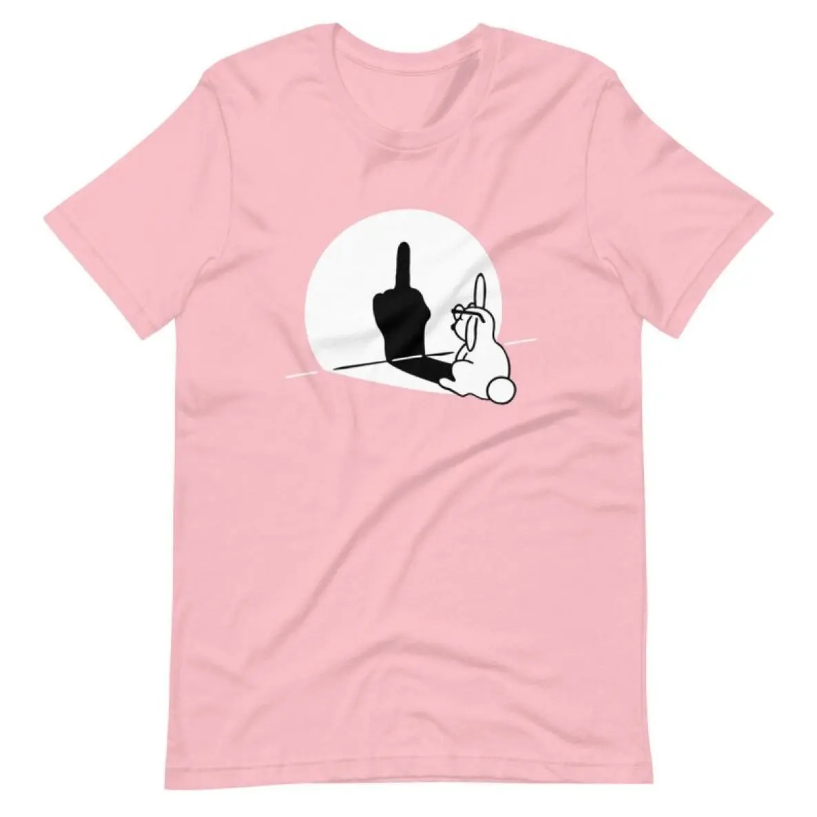 Middle Finger Rabbit Shadow T-Shirt, Funny Bunny Graphic Tee, Humorous Rabbit Shirt, Sarcastic Animal T-Shirt, Unisex Graphic Tee, Gift For Him, Gift For Her, Trendy Looks, Stay Ahead of the Curve