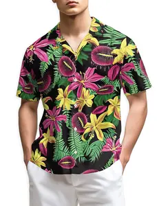 Aloha Hawaiian Flower Chunk Hawaiian Shirt for Men Women, Button Down Summer Beach Short Sleeve, Sizes S-5XL