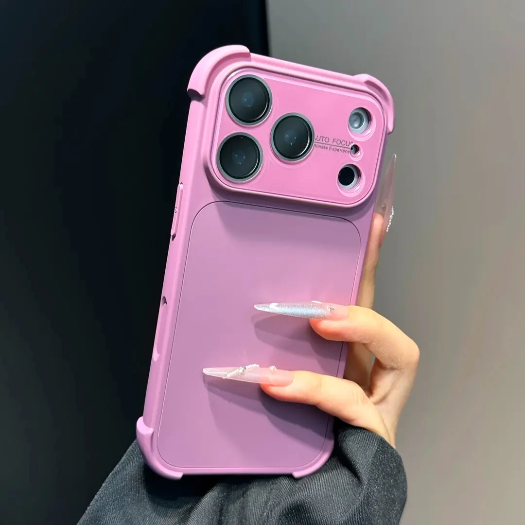Matte Shockproof Smartphone Case - Solid Color Exquisite Design, 4-Corner Protection, Large Camera Lens Guard for iPhone 14/15/16/17 Pro Max, Customized Handheld Cellphone Devices Accessories