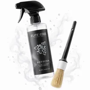Elite Edge Refresh Kit- The complete solution for cleaner sports gear. Includes Refresh antibacterial cleaner and a premium boar hair brush to remove dirt, buildup, and odors from athletic equipment.