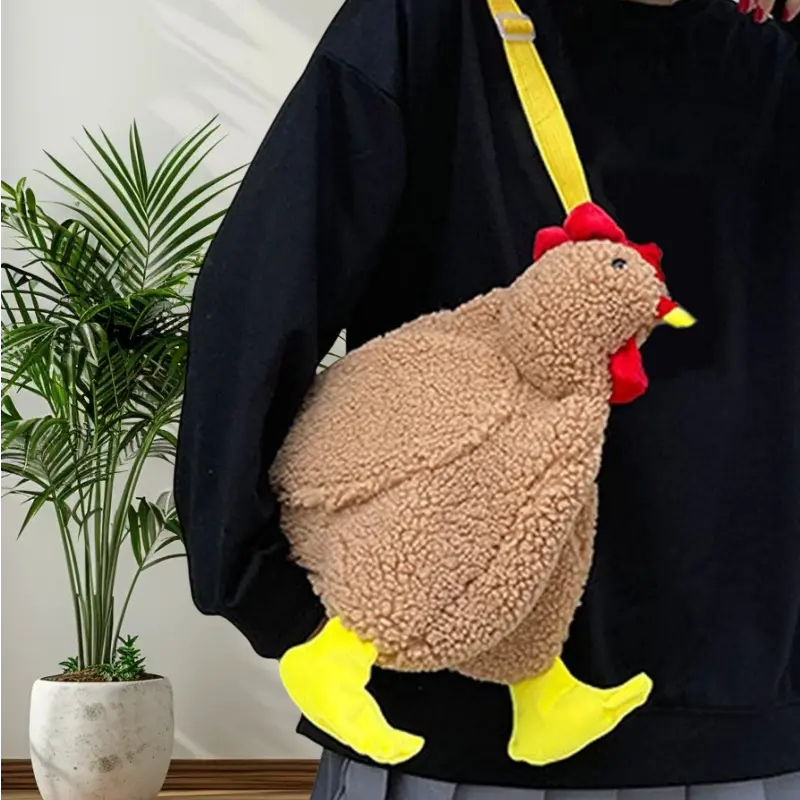 Funny Chicken Crossbody Bag - Novelty Hen Shaped Shoulder Purse for Women & Men, Unique Conversation Starter for Daily & Travel