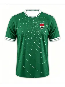 2026 Home and Away Football Jersey Set, Green and White Polka Dot Wave Pattern, Suitable for Football Supporters, Street Wear, Training Jersey