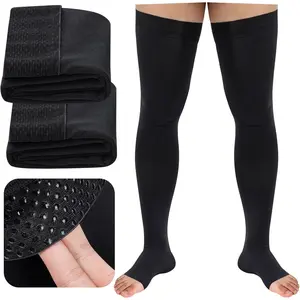 Men's 20-30mmHg Thigh High Compression Stockings with Non-slip Silicone