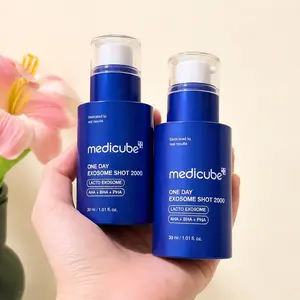 Medicube One Day Exosome Shot 2000 Lacto Exosome Serum, Triple Acid AHA+BHA+PHA Cuticle Refining Formula, Skin Barrier Repair Pore Ampoule