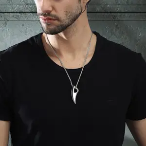 FaithHeart Viking Wolf Tooth Spear Pendant Necklace