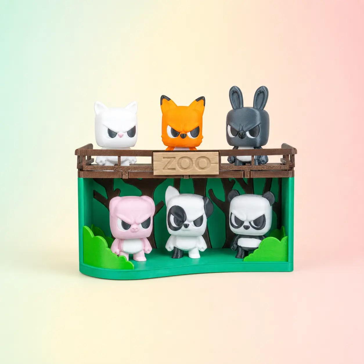 Animal Zoo Miniature Display Collectible Diorama Set