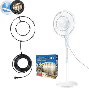 POCKET PANDA Fan Misting Kit for Install Outdoor Patio, 35FT Double-Loop Spray for Backyard, Porch, Umbrella,Deck,Canopy,Pergola,Pool. Yard BBQ Accessories, Party Supplies.