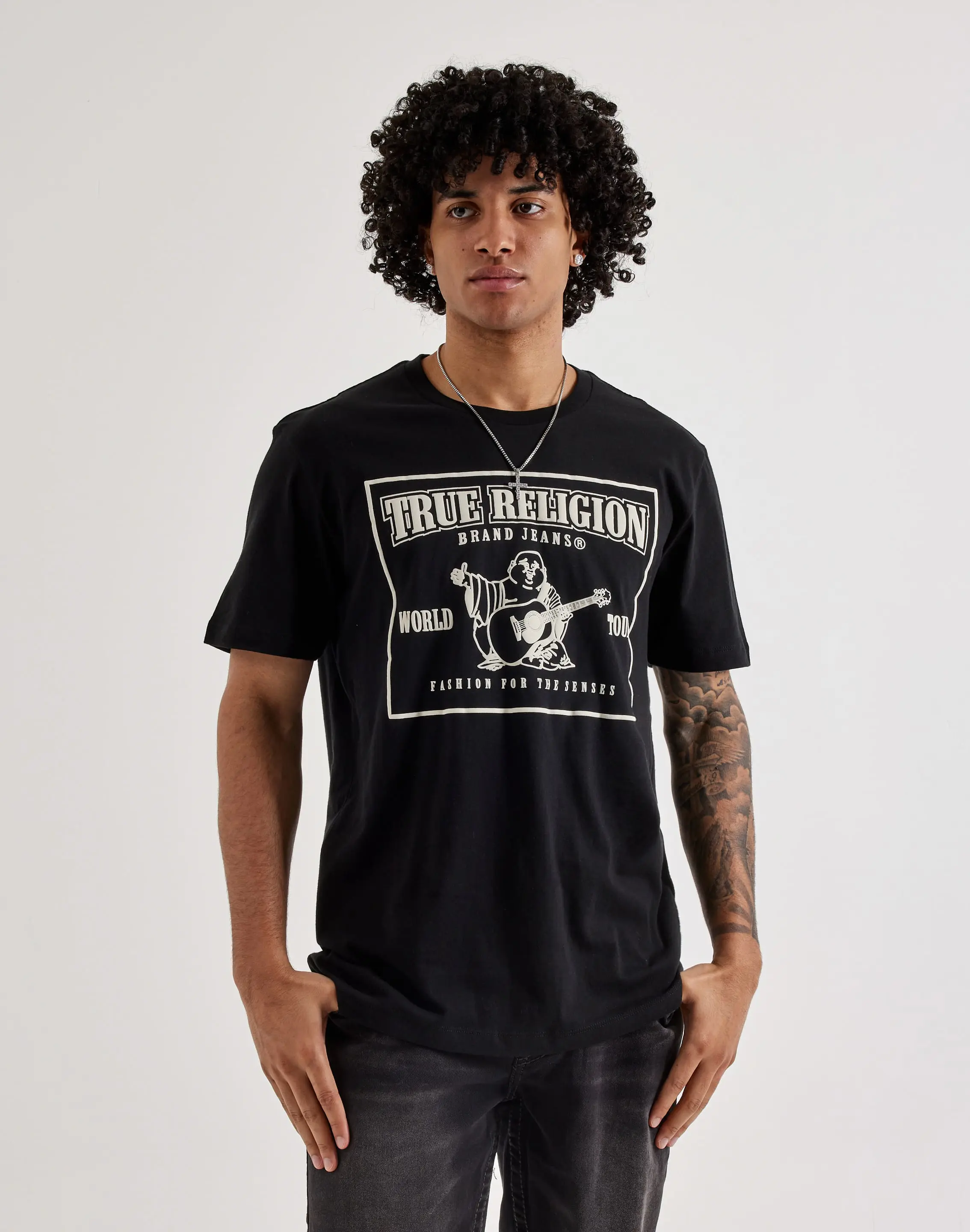Mens True Religion Puff Print Logo Tee