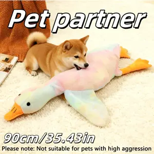 Super Large 35.4-Inch Plush Duck Toy with Embroidered Safety Eyes, Washable Stuffed Toy for Small to Large Pets, Fun Pet Gift