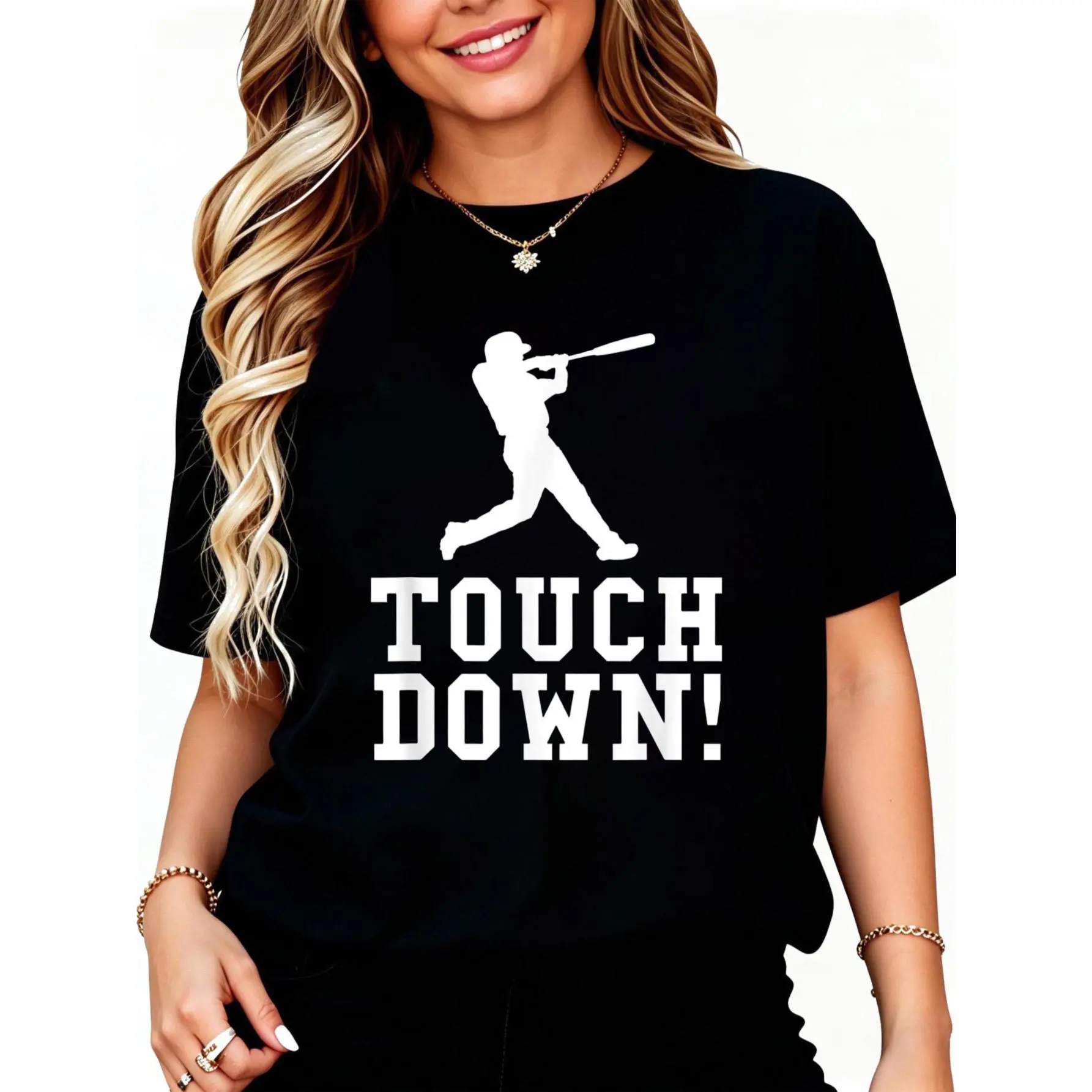Funny Touchdown Baseball Football Sports Gift T-Shirt Unisex Cotton Clothing Streetwear