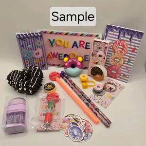 Donut You’re Awesome Bundle Encouragement Stationery & Fidget Box with 21 Items Including Mini Spiral Notebook Donut Journal and Fidget Spinner Perfect for Gifts