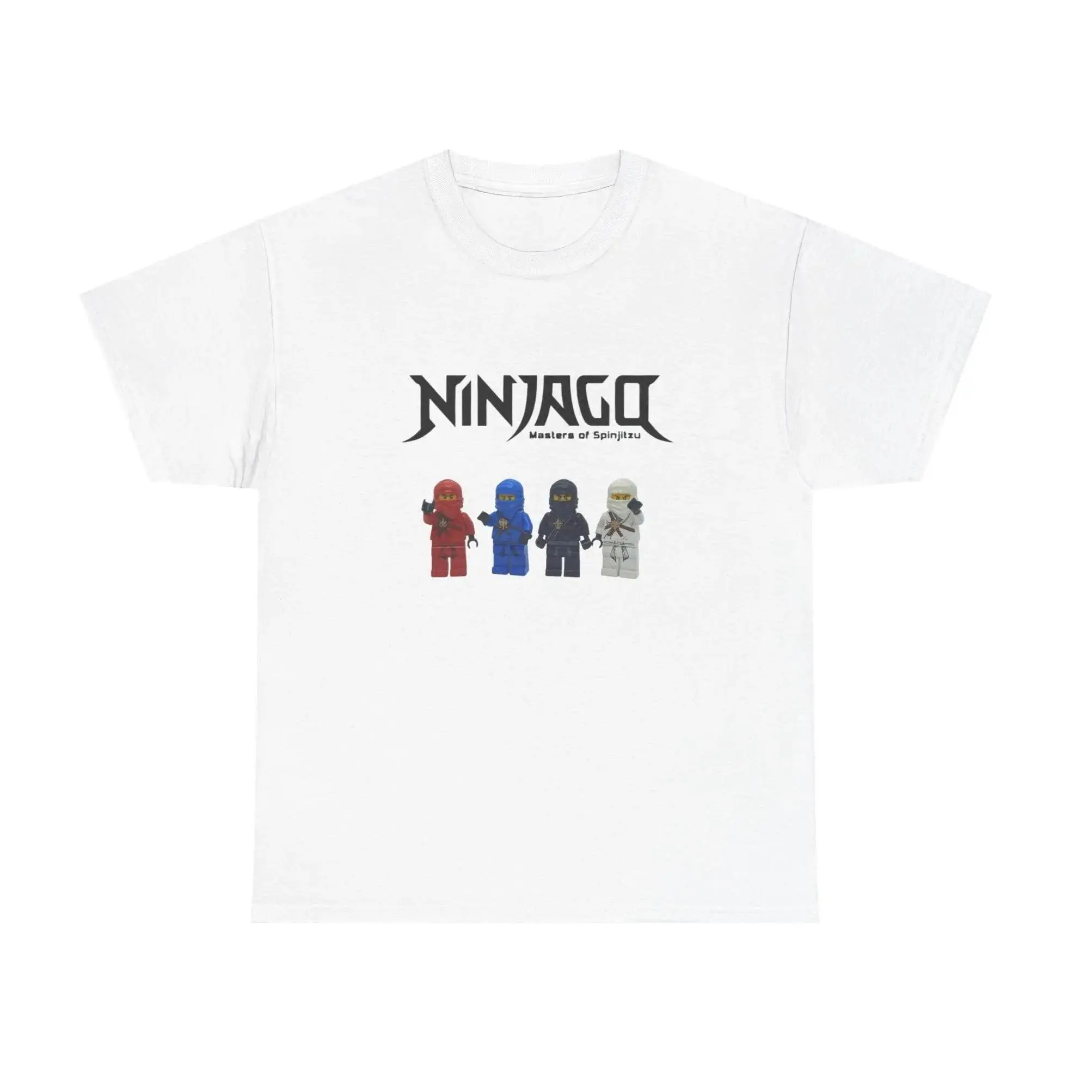 Vintage Style Ninjago Masters of Spin Art Graphic Tee, 100% Premium Cotton Building Brick Fan Shirt, Retro 2011 Nostalgia TV Cartoon Outfit, High-Quality Kidcore Streetwear Top