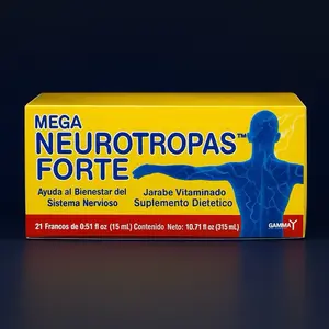 GAMMA Mega Neurotropas Forte - Antioxidant Supplement for Nervous System Health - 21 Franks of 0.51 fl oz Each - 10.71 fl oz Total