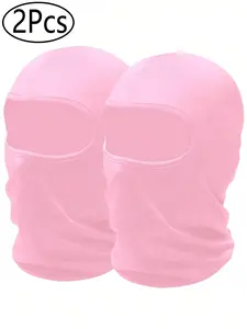 2-Pack Multi-Color Balaclava Set Pink Black White & Gray Lightweight Face Masks for Sports & Outdoor Activities